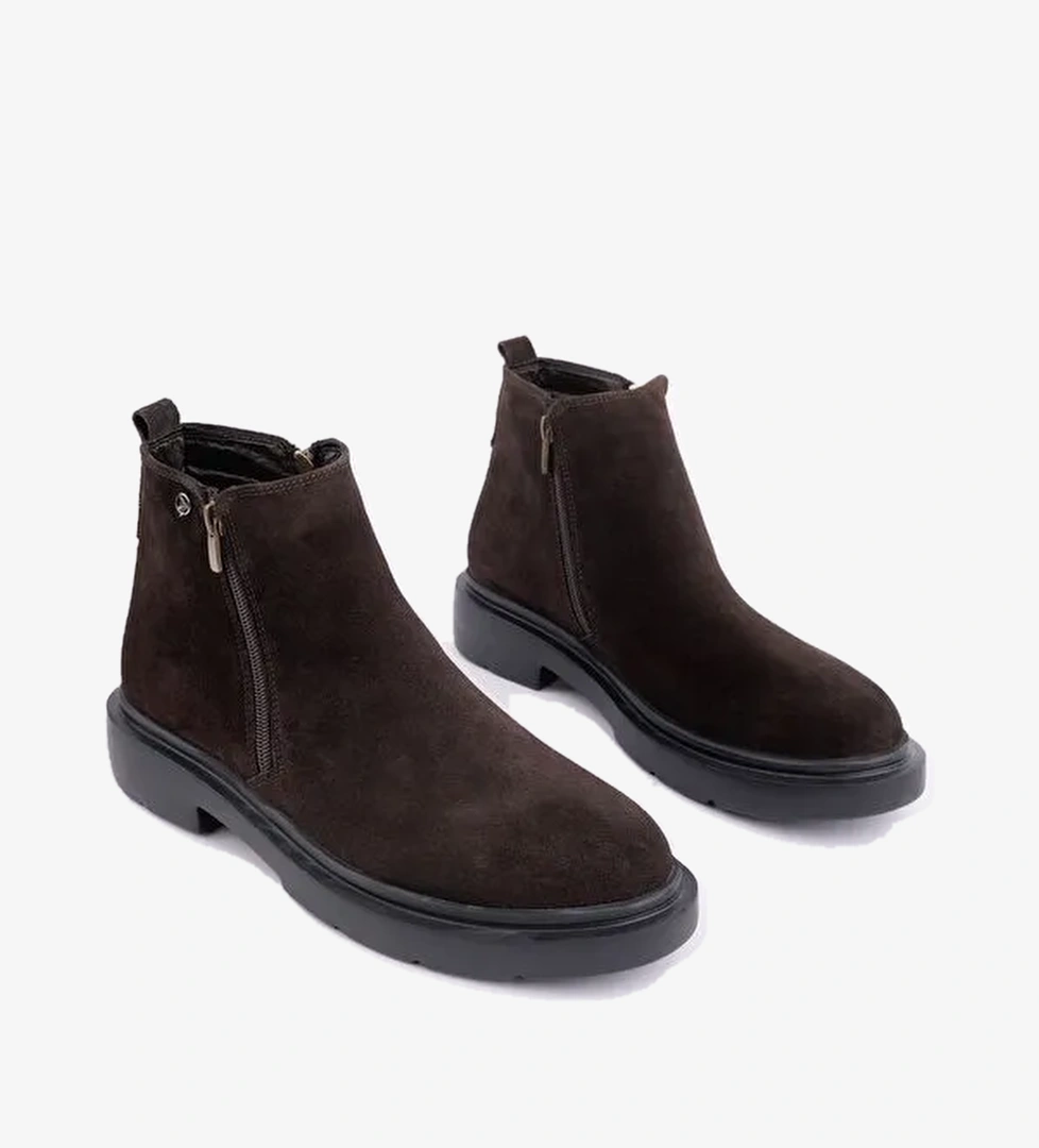 ASTRA Hakiki Deri Çift Fermuarlı Erkek Casual Kışlık Bot - Görsel 1