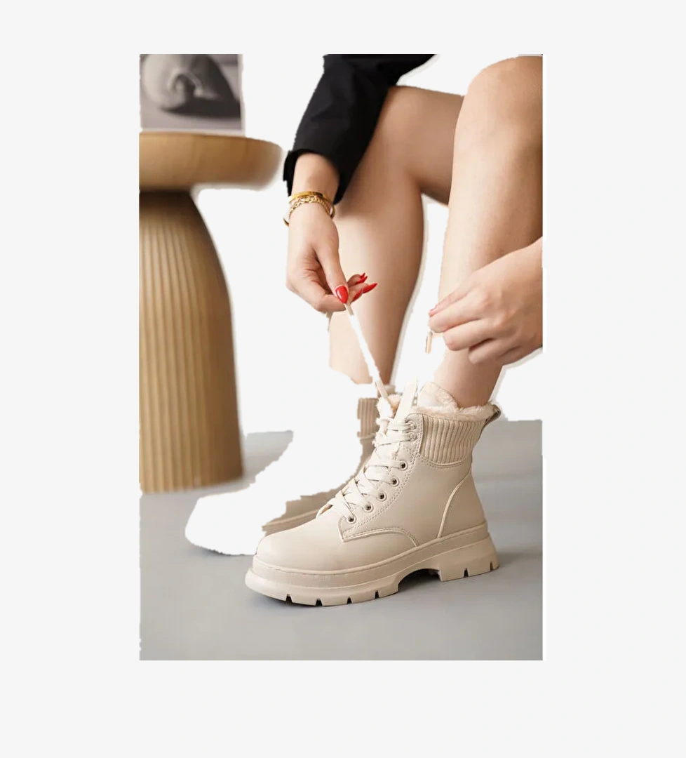 Natalya Soğuk Geçirmez Kışlık Kadın Bot & Bootie - Görsel 1