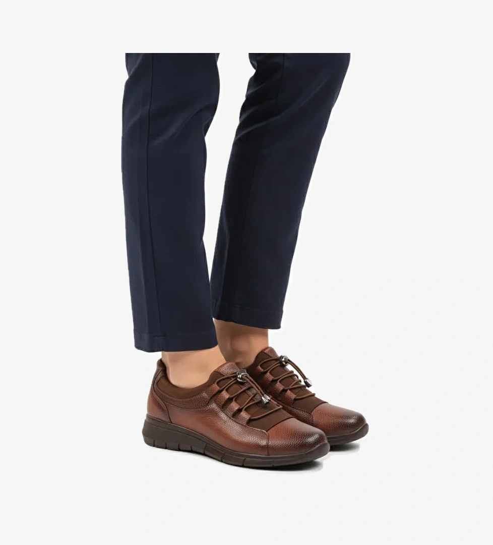 Taba Lastik Bağcıklı Hafif Esnek Kadın Casual Ayakkabı 293120 Z