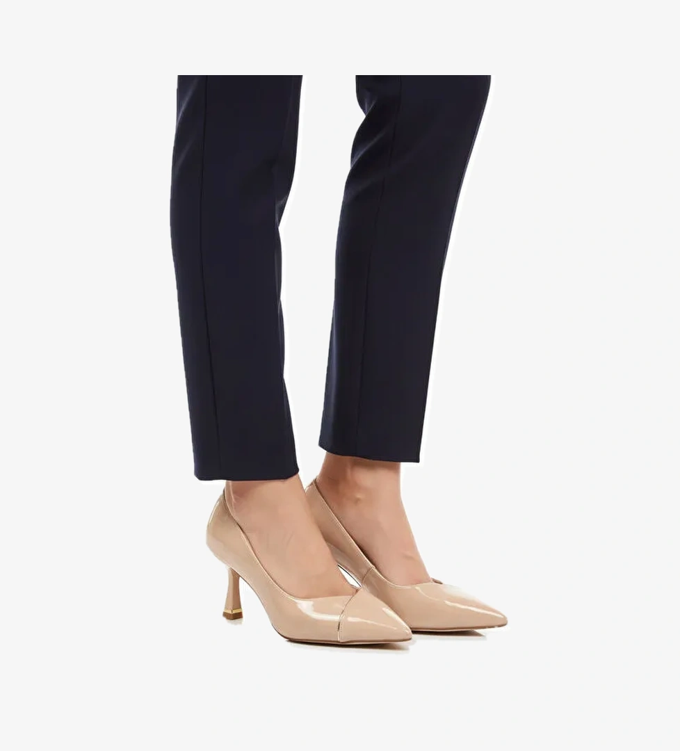 Bej Rugan İnce Topuklu Kadın Abiye Ayakkabı 357164 Z