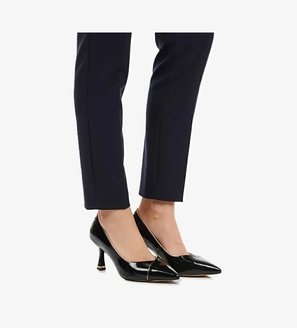 Siyah Rugan İnce Topuklu Kadın Abiye Ayakkabı 357164 Z - Görsel 1