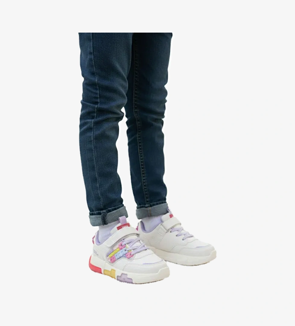 Lila Cırtlı Işıklı Hafif Kız Çocuk Spor Ayakkabı Heros P