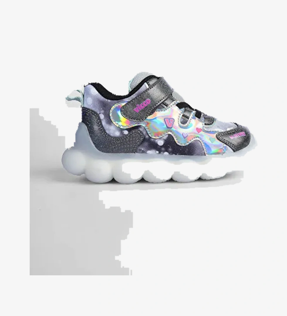 Sonya Işıklı Kız Okul Öncesi Siyah Spor Ayakkabı - Görsel 1