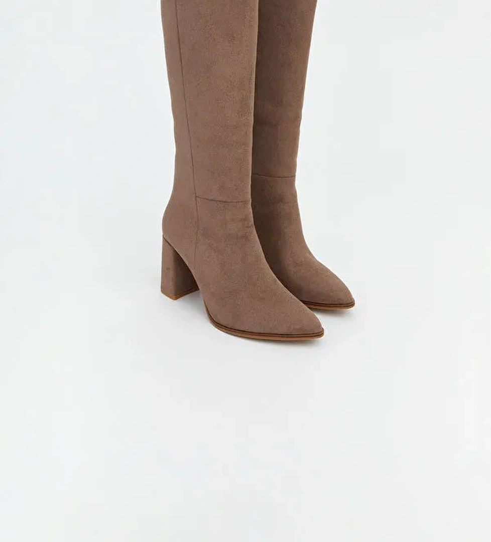 Süet Görünümlü Kadın Çizme