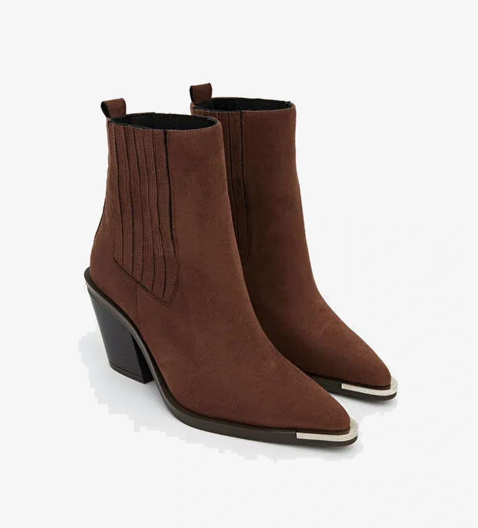 Süet Görünümlü Kadın Çizme - Görsel 1