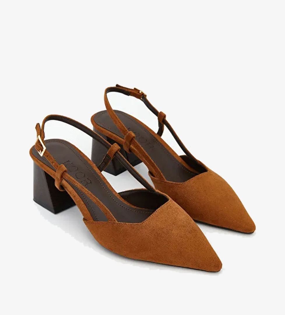 Süet Görünümlü Kadın Topuklu Ayakkabı