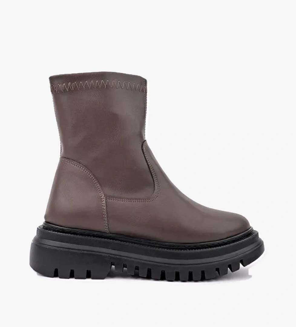 PİTA Kalın Taban Fermuarlı Kadın Bot