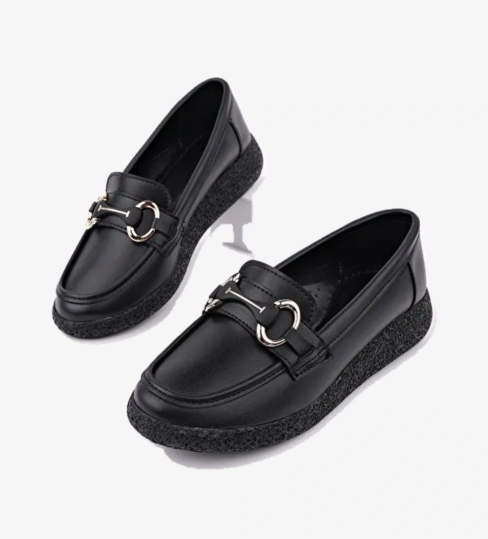 POLARA Kalın Taban Toka Detaylı Kadın Günlük Loafer Ayakkabı