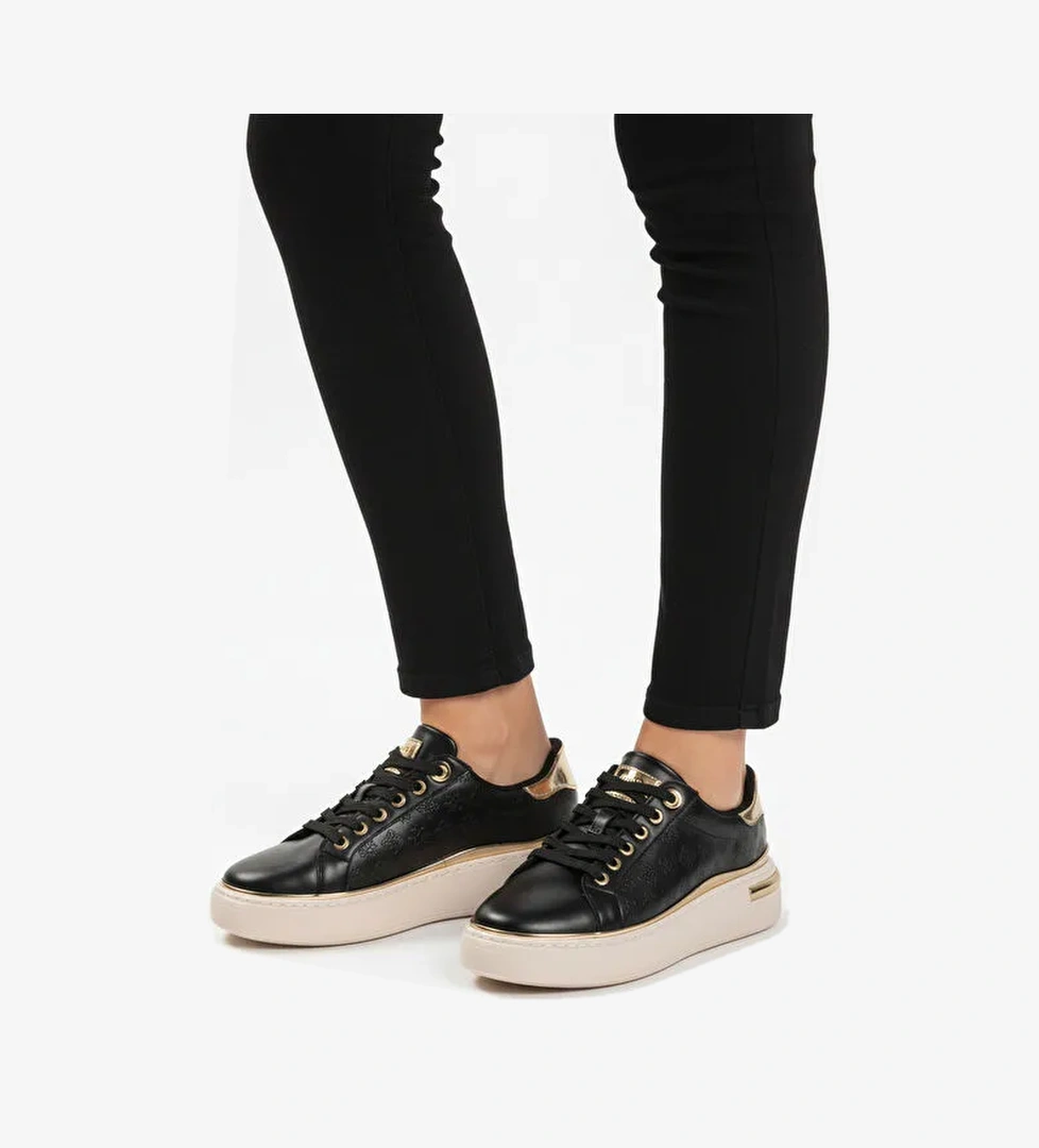 Siyah Bağcıklı Hafif Esnek Kadın Sneaker Lady 028 Z - Görsel 1