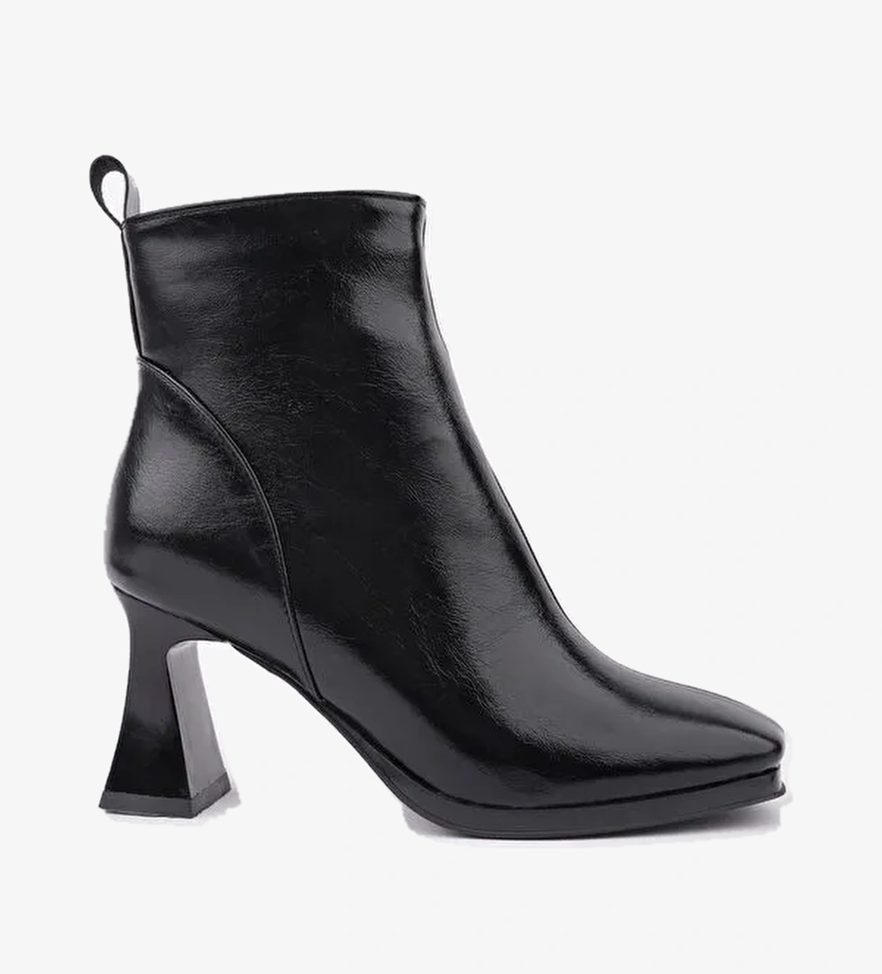 CELİNA Küt Burun Fermuarlı Topuklu Kadın Bot - Görsel 1