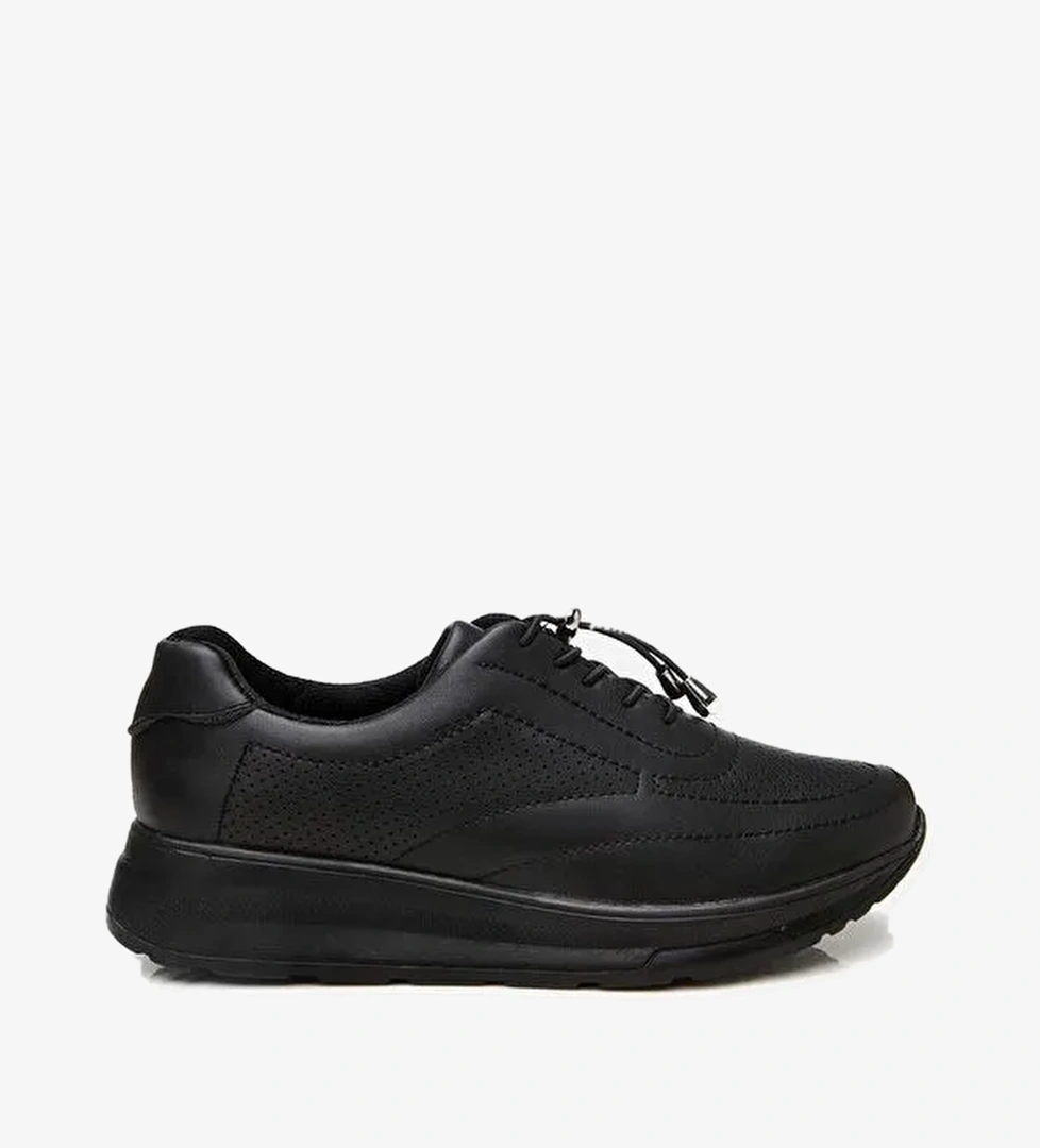 Kadın Siyah Kalın Tabanlı Spor Ayakkabı - Görsel 1