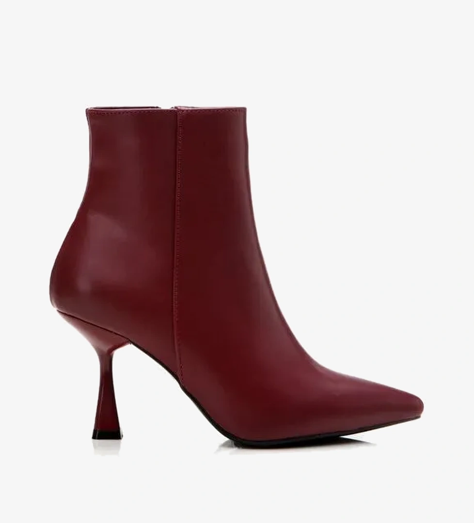 Bordo Kadın Topuklu Bot - Görsel 1