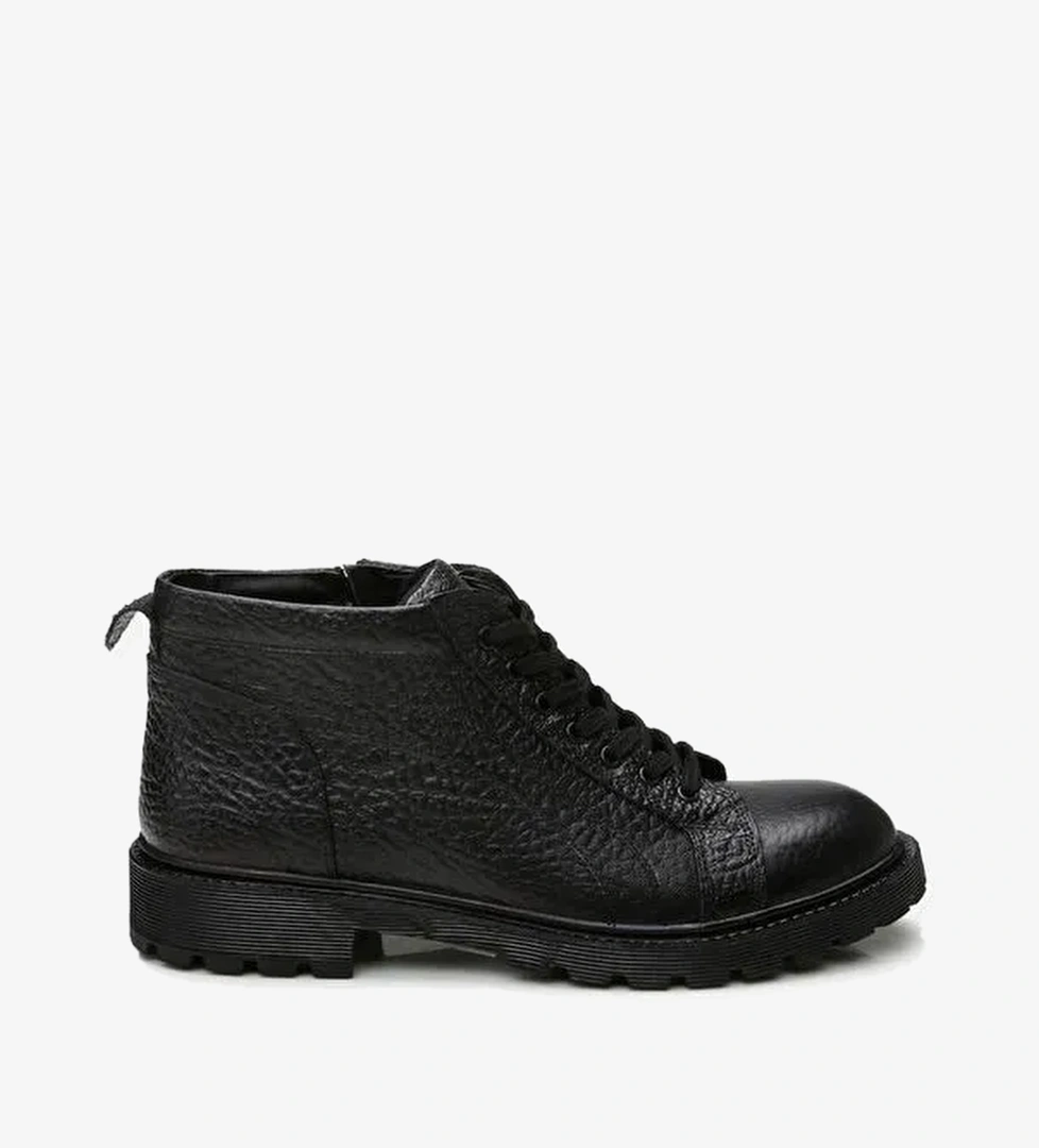 Hakiki Deri Siyah Erkek Günlük Bot - Görsel 1