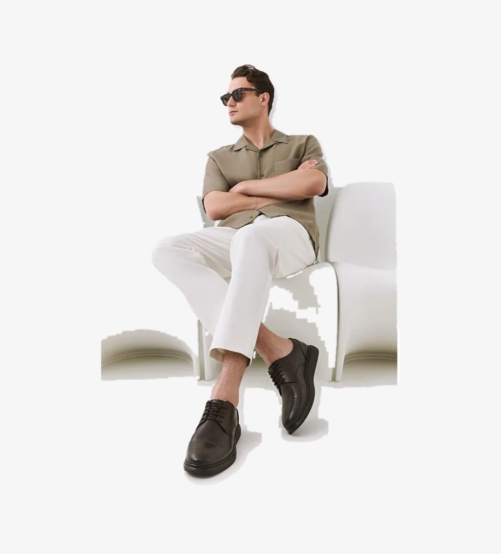 Erkek Deri Kahverengi Hafif Tabanlı Klasik Ayakkabı