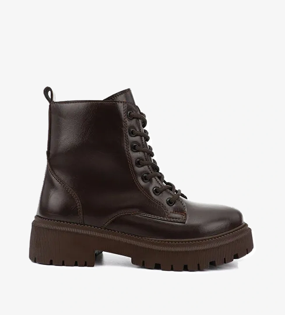 Gönderi̇(r) Kadın ÇİKOLATA KAHVE Fermuarlı Kalın Topuklu Postal Bot model görseli