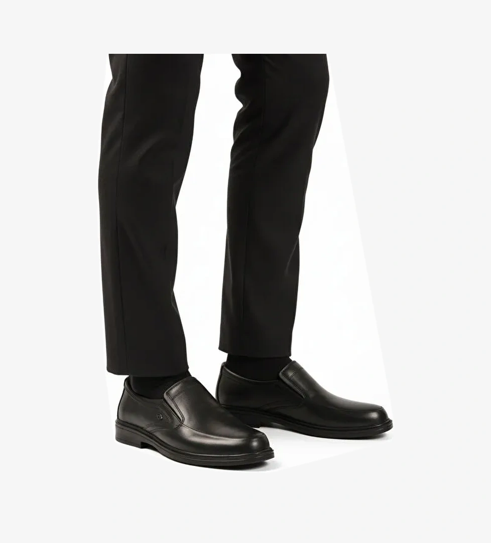 Siyah Hakiki Deri Erkek Casual Ayakkabı DSN 2036 M