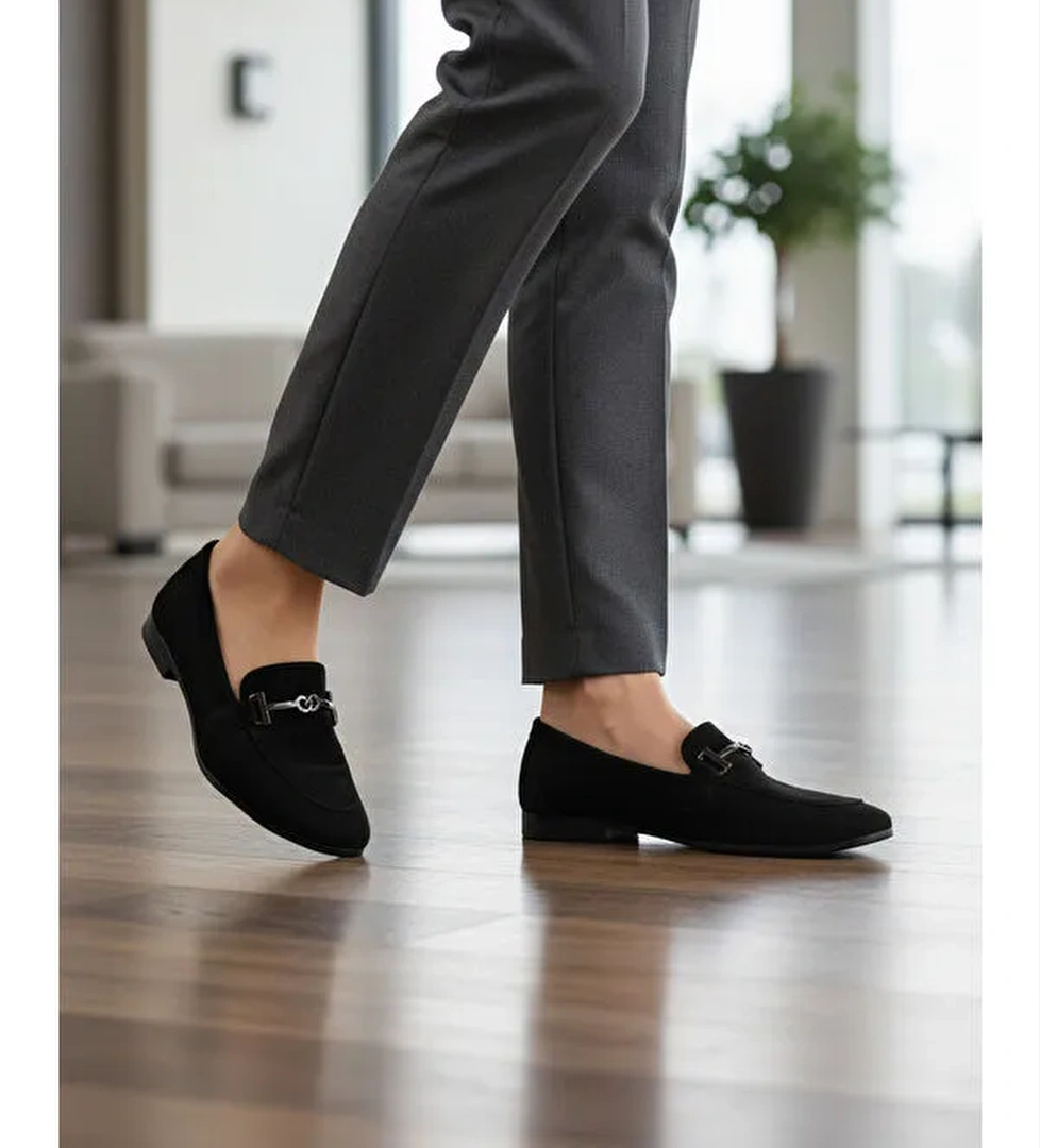 Siyah Süet Hafif Esnek Kadın Casual Ayakkabı 572433 Z