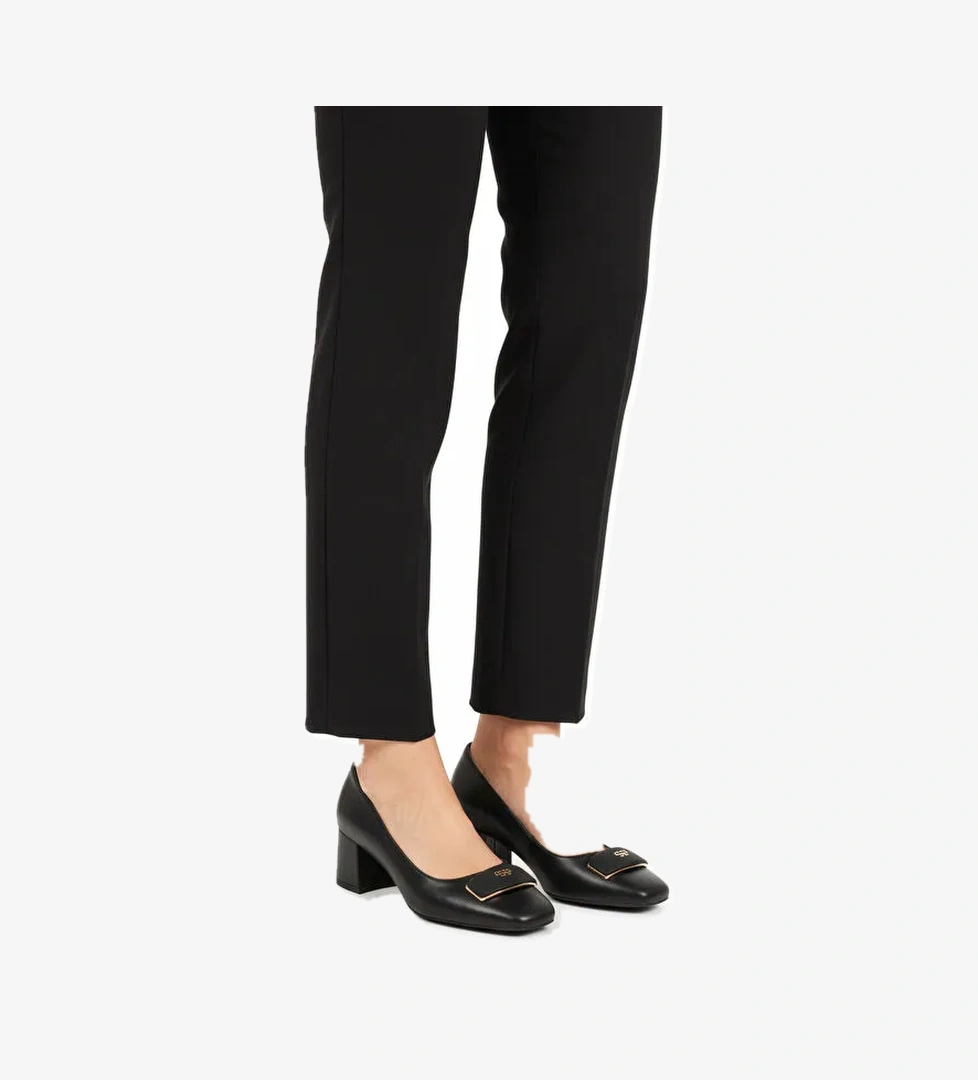 Siyah Cilt Kalın Topuklu Kadın Abiye Ayakkabı 695039 Z