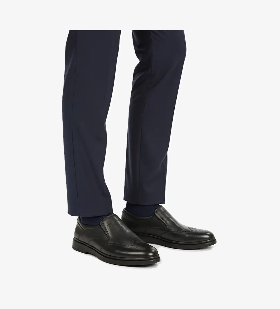 Siyah Hakiki Deri Erkek Casual Ayakkabı DSN 2031 M - Görsel 1