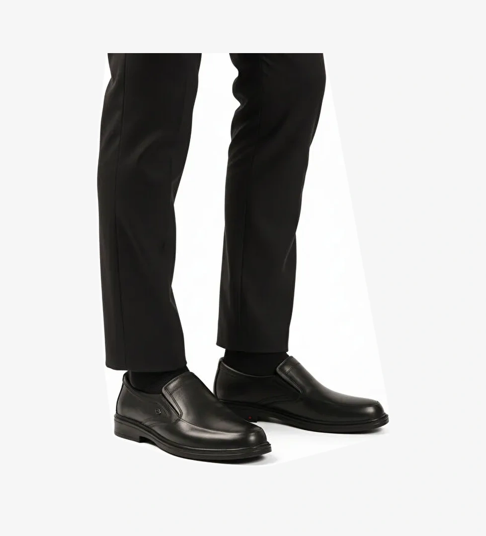 Siyah Hakiki Deri Erkek Casual Ayakkabı DSN 2032 M