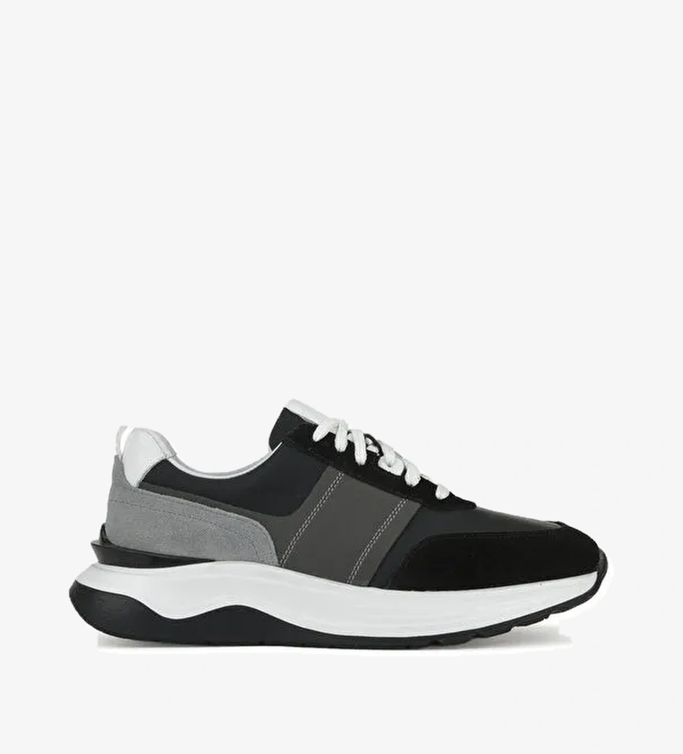 Ziya Erkek Hakiki Deri Sneaker 153983z1425 Siyah Lacivert model görseli