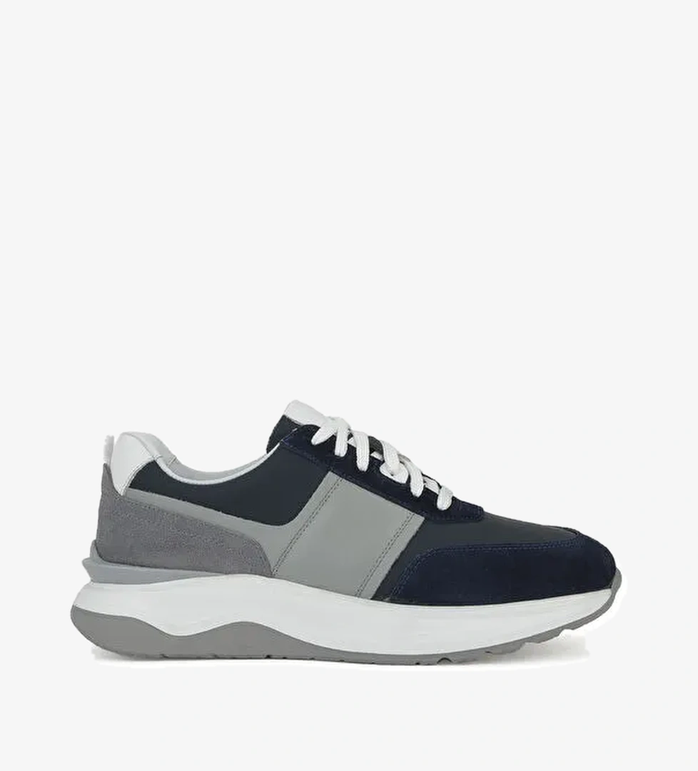 Erkek Hakiki Deri Sneaker 153983Z1425 Lacivert