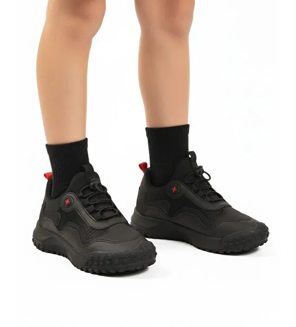 Siyah Lastik Bağcıklı Erkek Çocuk Spor Ayakkabı G63 Kids F - Görsel 1