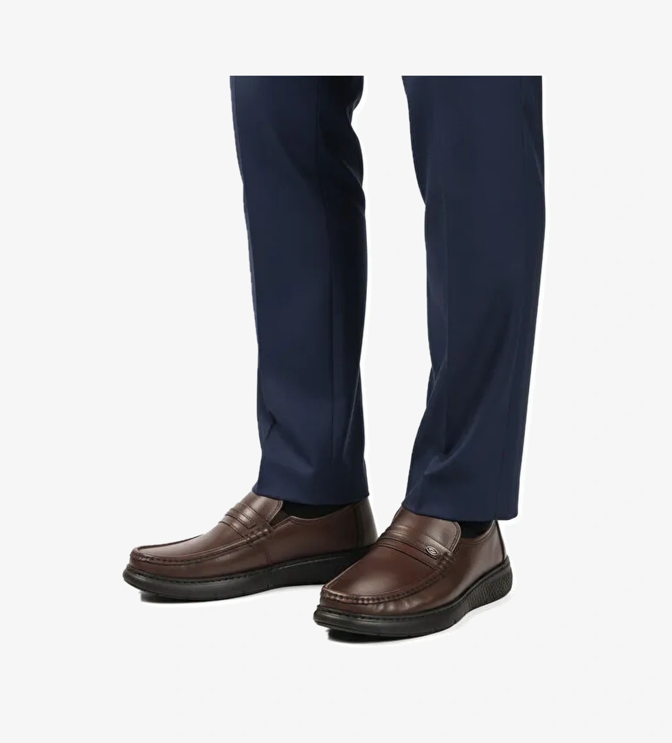 Kahve Hakiki Deri Erkek Casual Ayakkabı DSN 2030 M