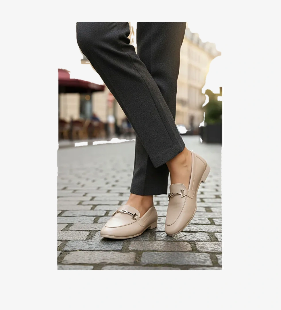 Bej Cilt Hafif Esnek Kadın Casual Ayakkabı 572433 Z