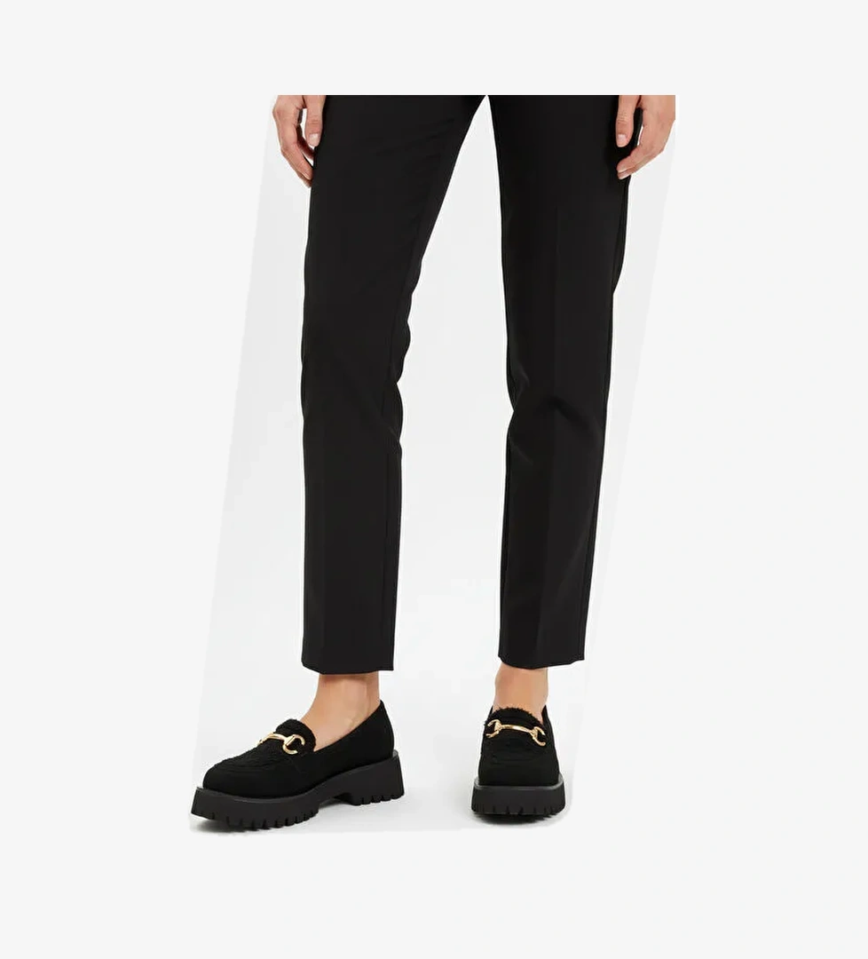 Siyah Süet Kalın Tabanlı Kadın Casual Ayakkabı 572461 Z