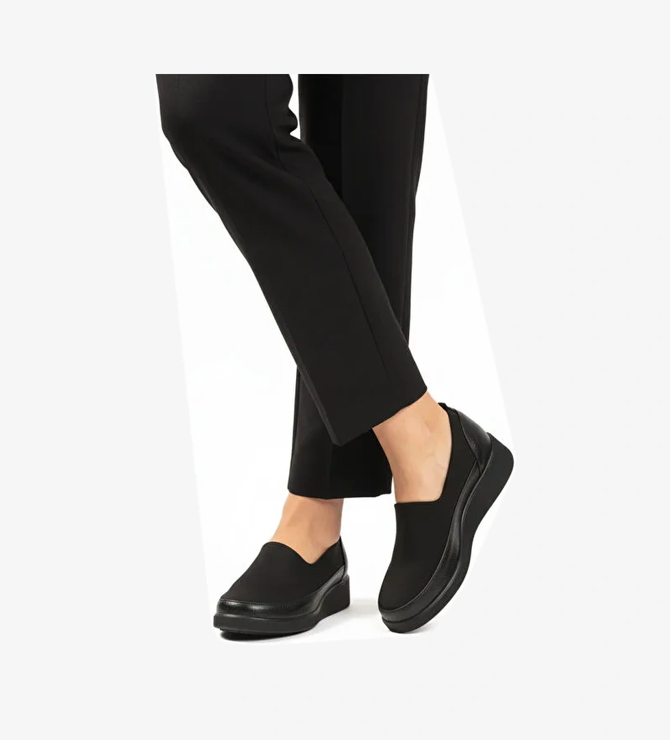 Siyah Floter Tekstil Kadın Casual Ayakkabı 651586 Z - Görsel 1