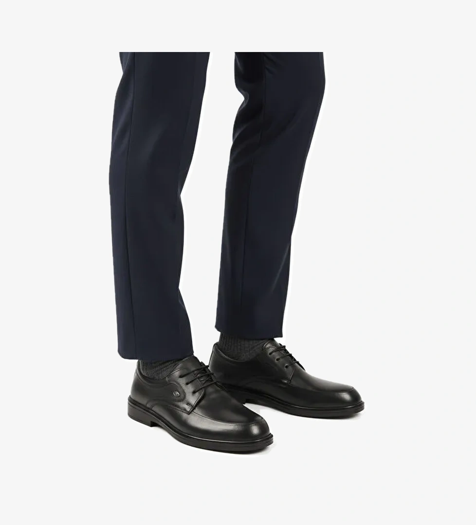 Siyah Hakiki Deri Erkek Casual Ayakkabı DSN 2037 M