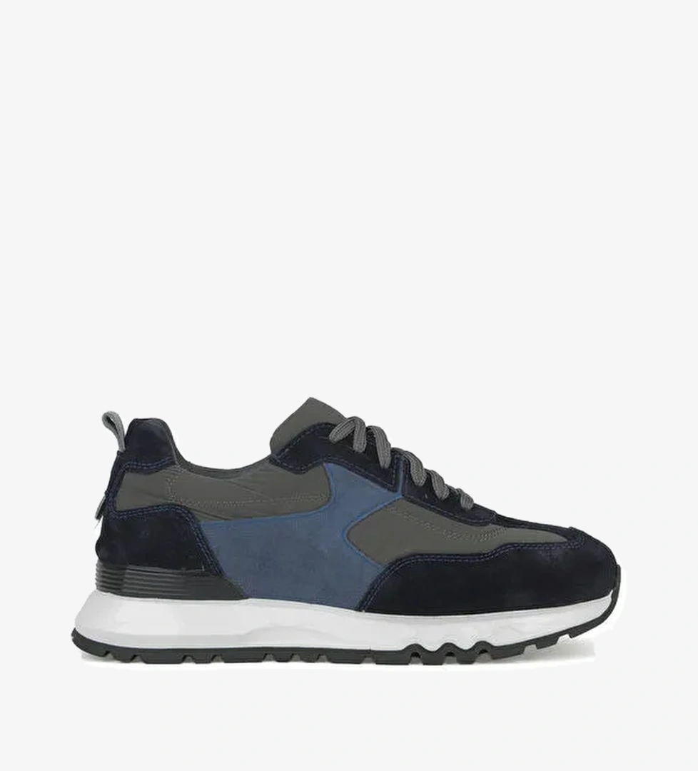 Ziya Erkek Hakiki Deri Sneaker 153983z2600 Gri Lacivert model görseli