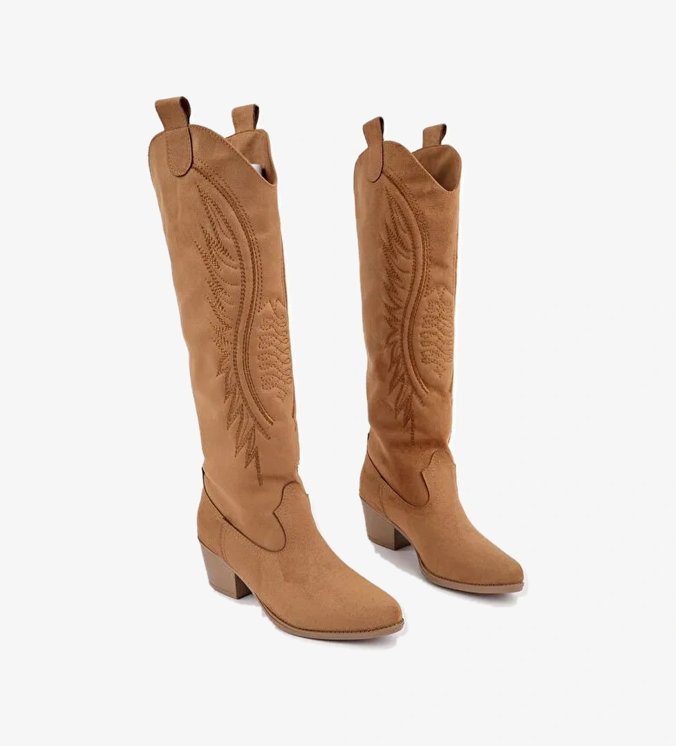 RODEO Dikiş Detaylı Kalın Topuklu Kovboy Kadın Çizme