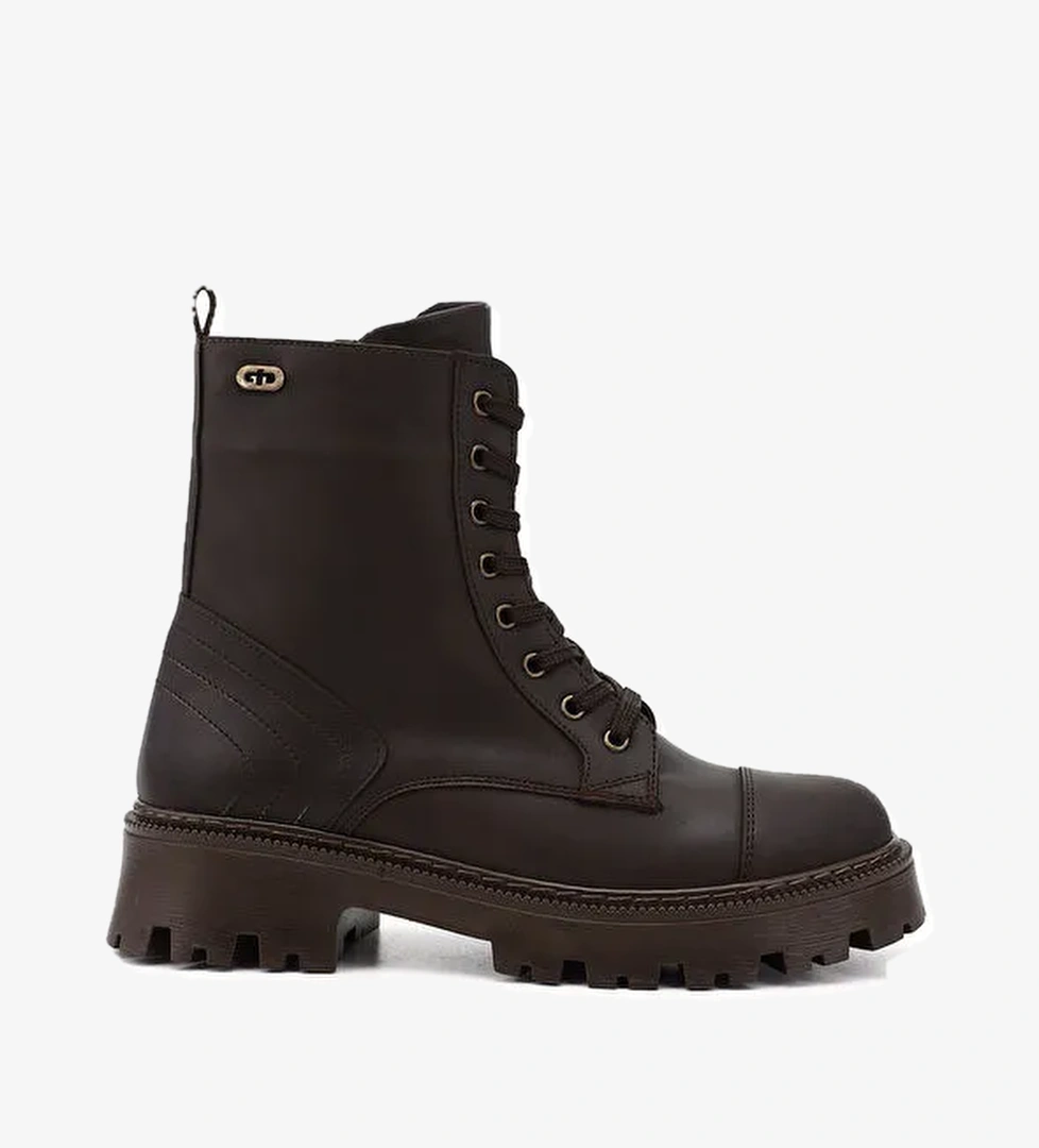 Gönderi̇(r) Kadın ÇİKOLATA KAHVE Fermuarlı Kalın Topuklu Postal Bot model görseli