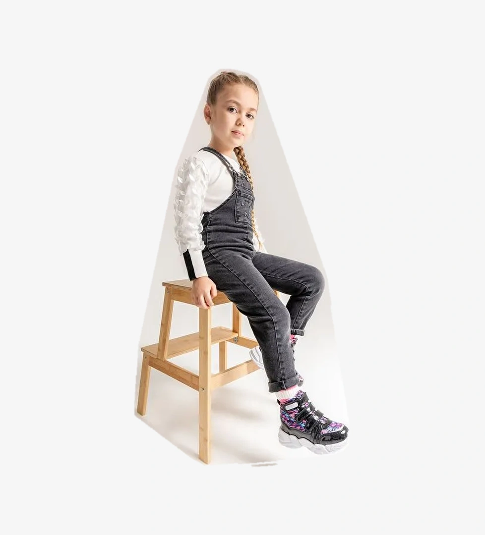 Kız Çocuk Siyah Suya Dayanıklı Anatomik Günlük Bot