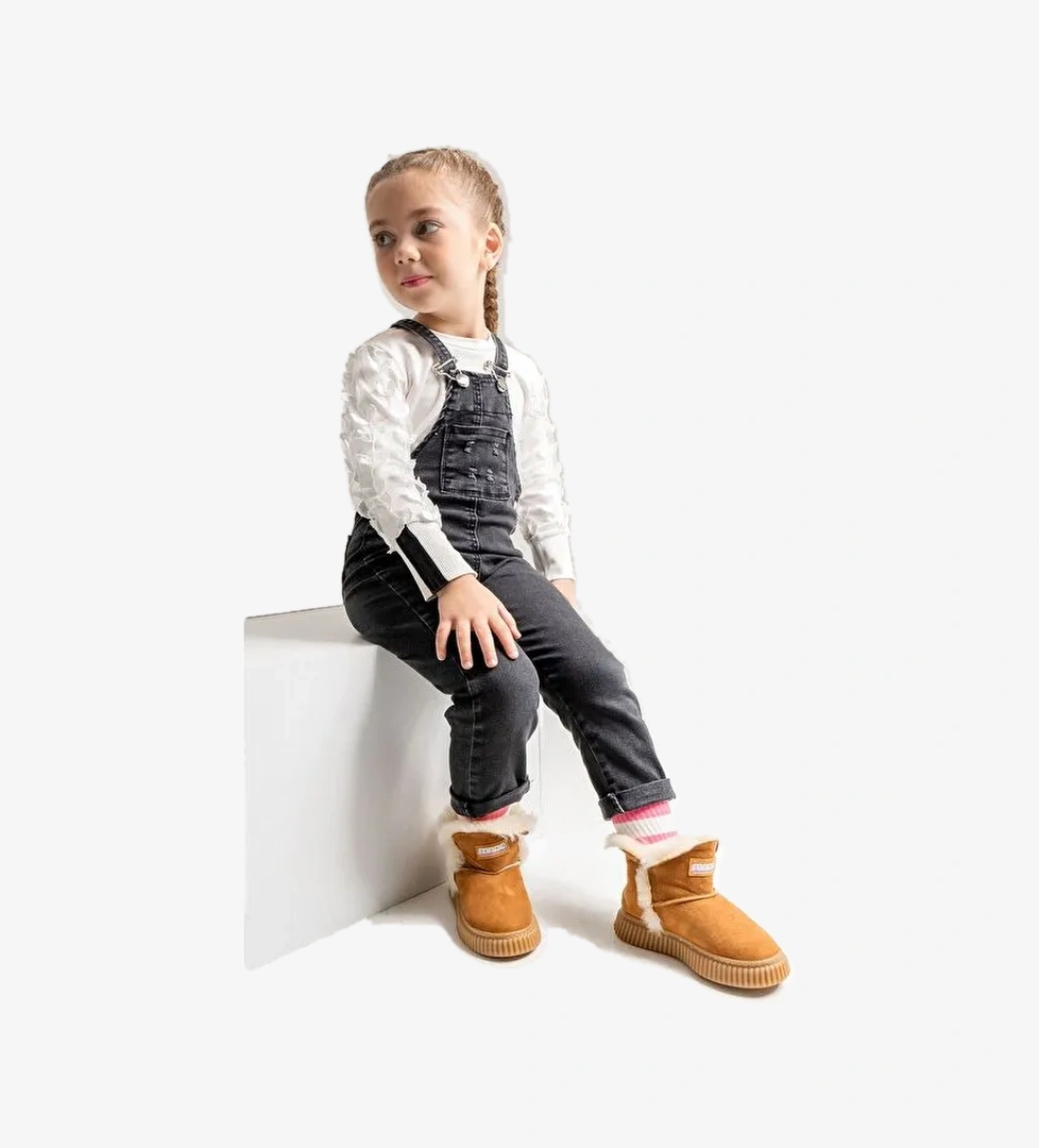 Kız Çocuk Hakiki Deri Suya Dayanıklı Kürklü Günlük Bot - Görsel 1