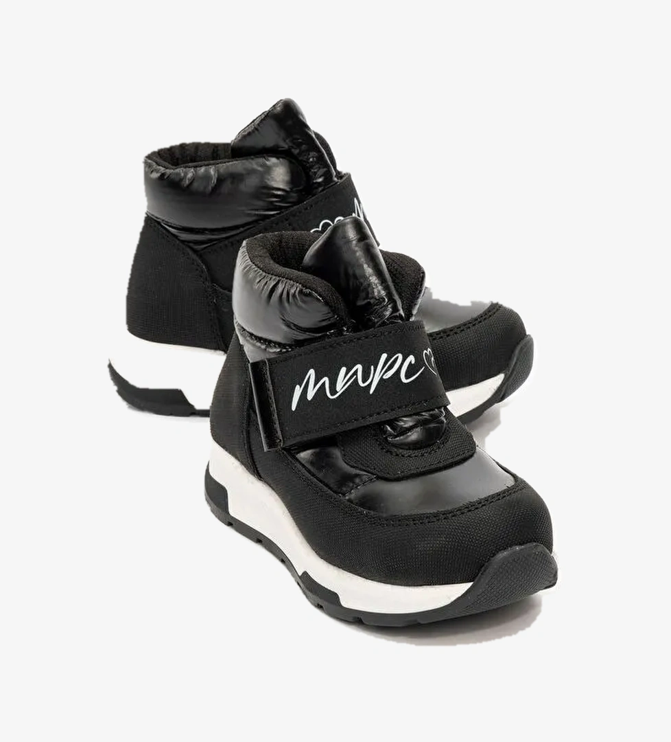 Kız Çocuk Siyah Suni Deri Suya Dayanıklı Anatomik Günlük Bot