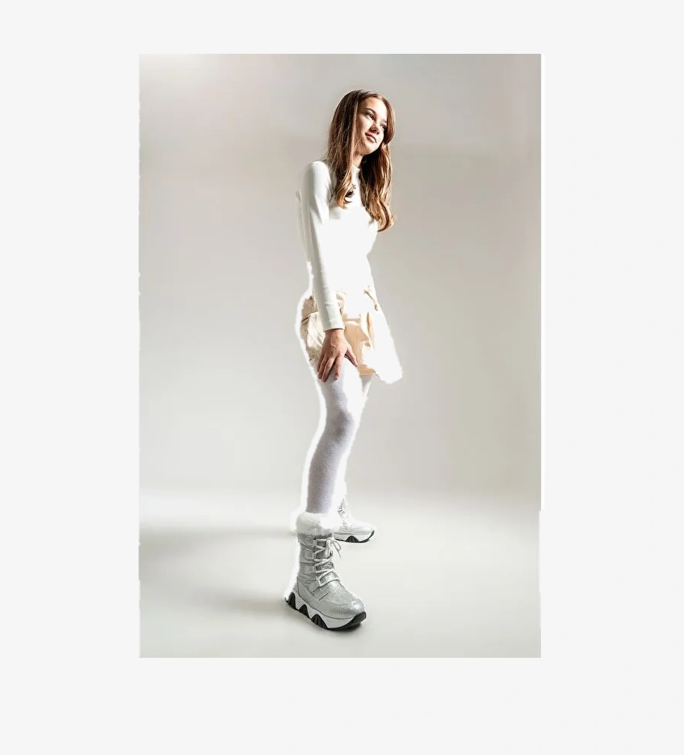 Kız Çocuk Gümüş Simli Rugan Deri Suya Dayanıklı Günlük Bot