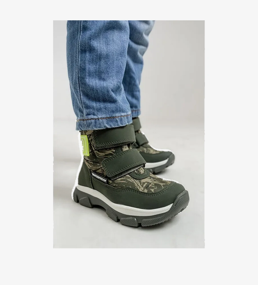 Erkek Çocuk Haki Su Geçirmez Anatomik Günlük Bot