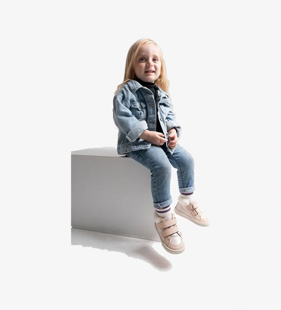 Kız Çocuk Pudra Hakiki Deri Suya Dayanıklı Anatomik Günlük Bot