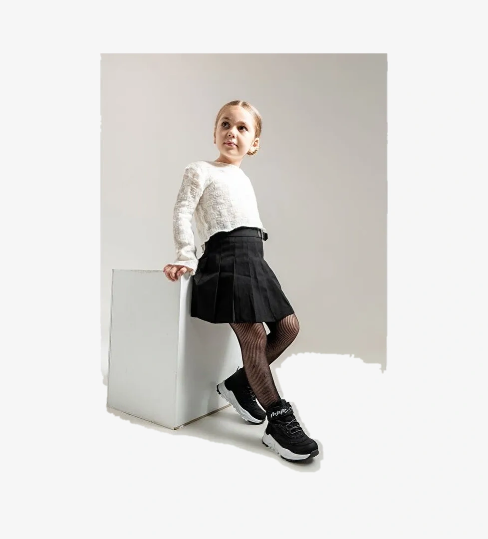 Kız Çocuk Siyah Suni Deri Suya Dayanıklı Anatomik Günlük Bot