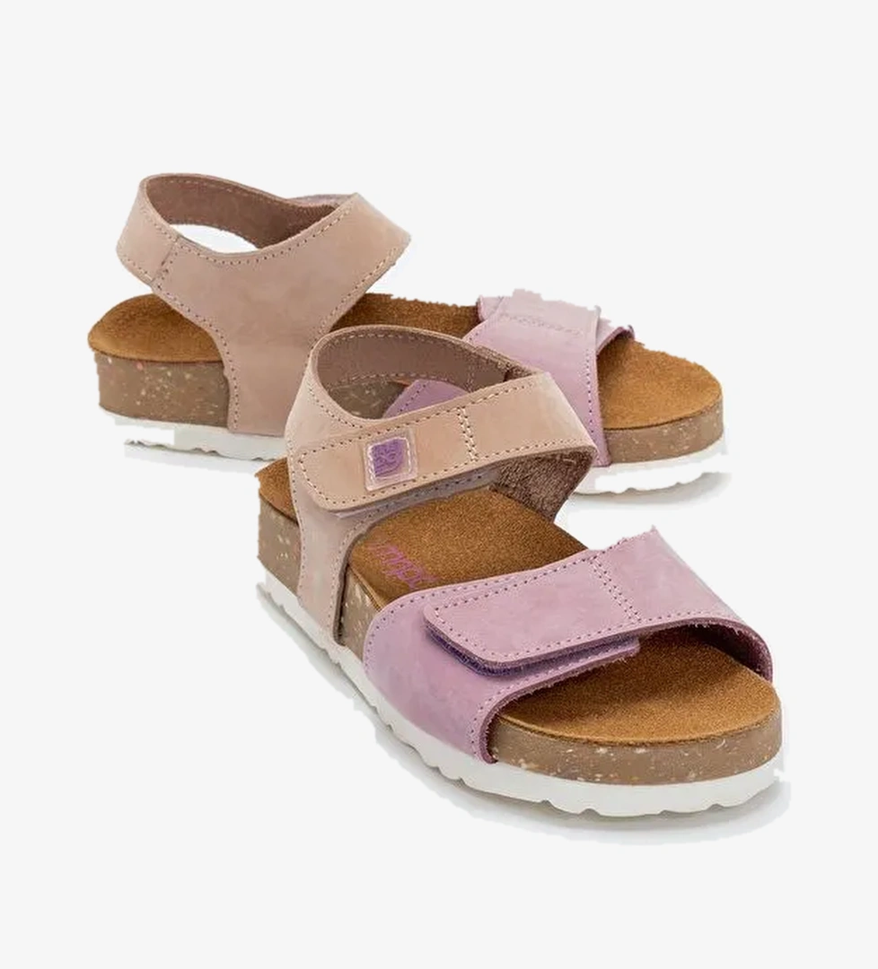 Mnpc Çok Renkli Mnpc Hakiki Deri Unisex Çocuk Mantar Tabanlı Günlük Çocuk Sandalet