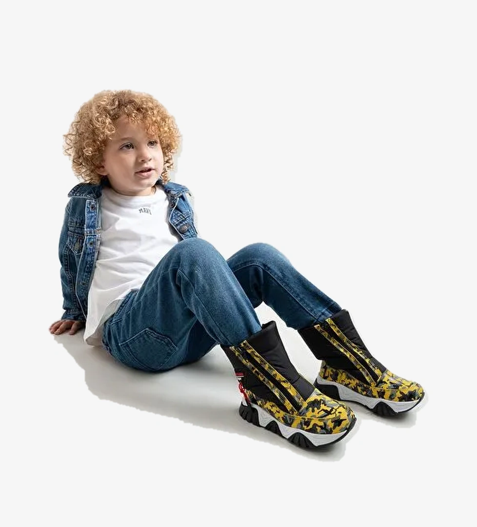 Erkek Çocuk Sarı Hakiki Deri Suya Dayanıklı Anatomik Günlük Bot