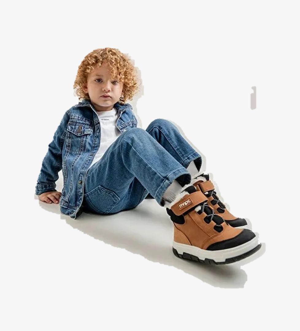 Erkek Çocuk Kum Suni Deri Suya Dayanıklı Anatomik Günlük Bot