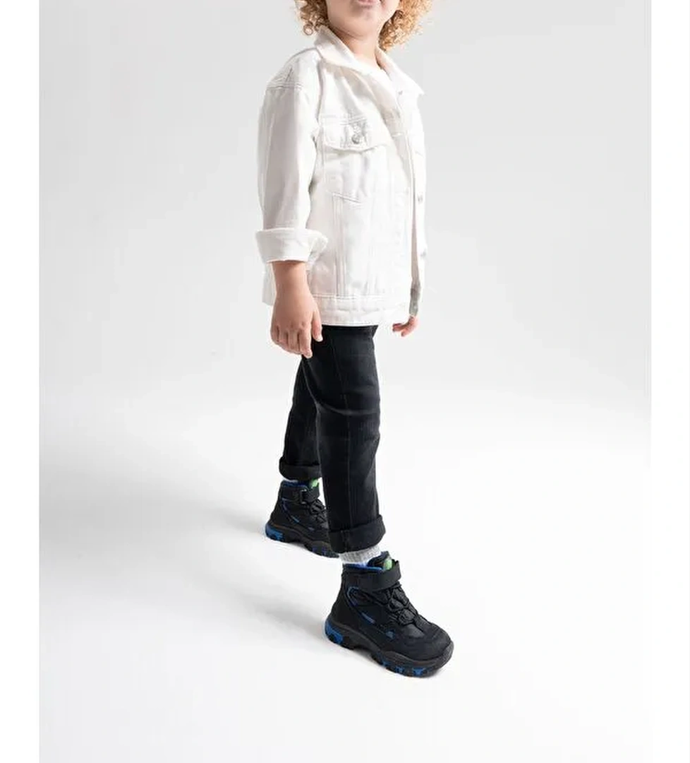 Mnpc Erkek Çocuk Haki Siyah Hakiki Deri Anatomik Günlük Bot model görseli