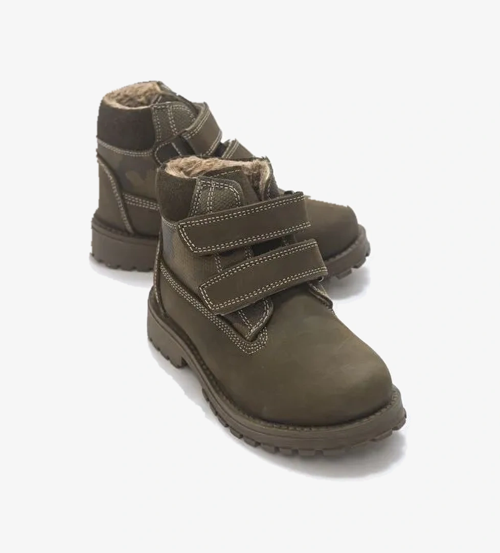 Mnpc Erkek Çocuk Sarı Haki Hakiki Deri Suya Dayanıklı Günlük Bot model görseli