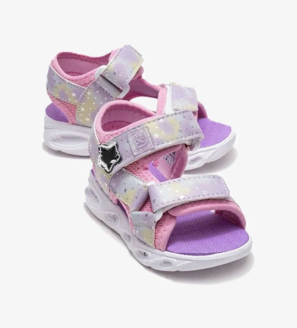 Kız Çocuk Pembe Işıklı Anatomik Hafif Günlük Sandalet