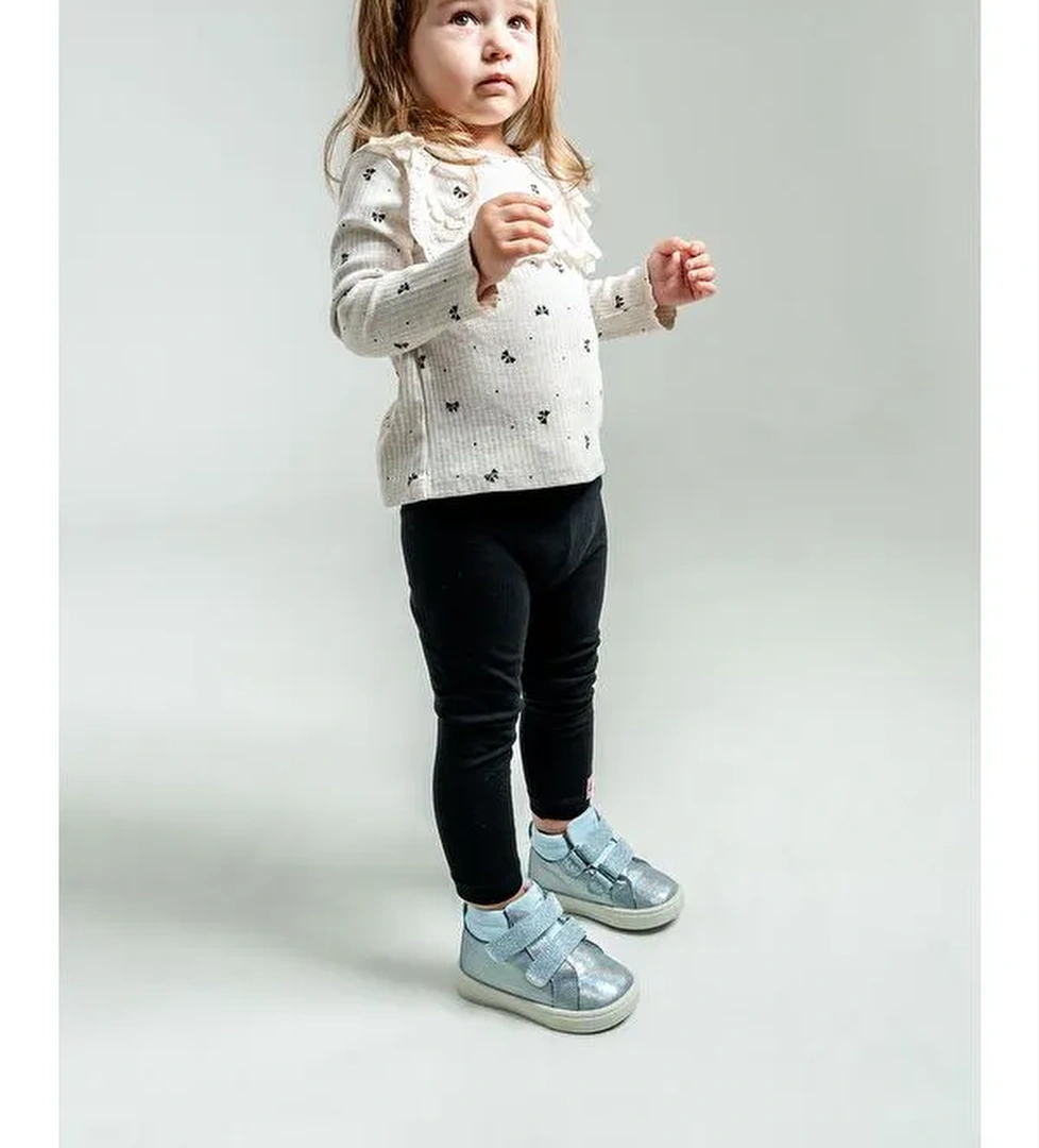 Kız Çocuk Mavi Hakiki Deri Suya Dayanıklı Anatomik İlk Adım Bot - Görsel 1