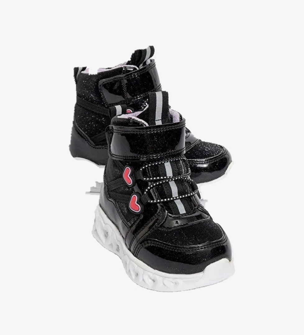 Mnpc Kız Çocuk Siyah Işıklı Taban Suya Dayanıklı Anatomik Günlük Bot model görseli